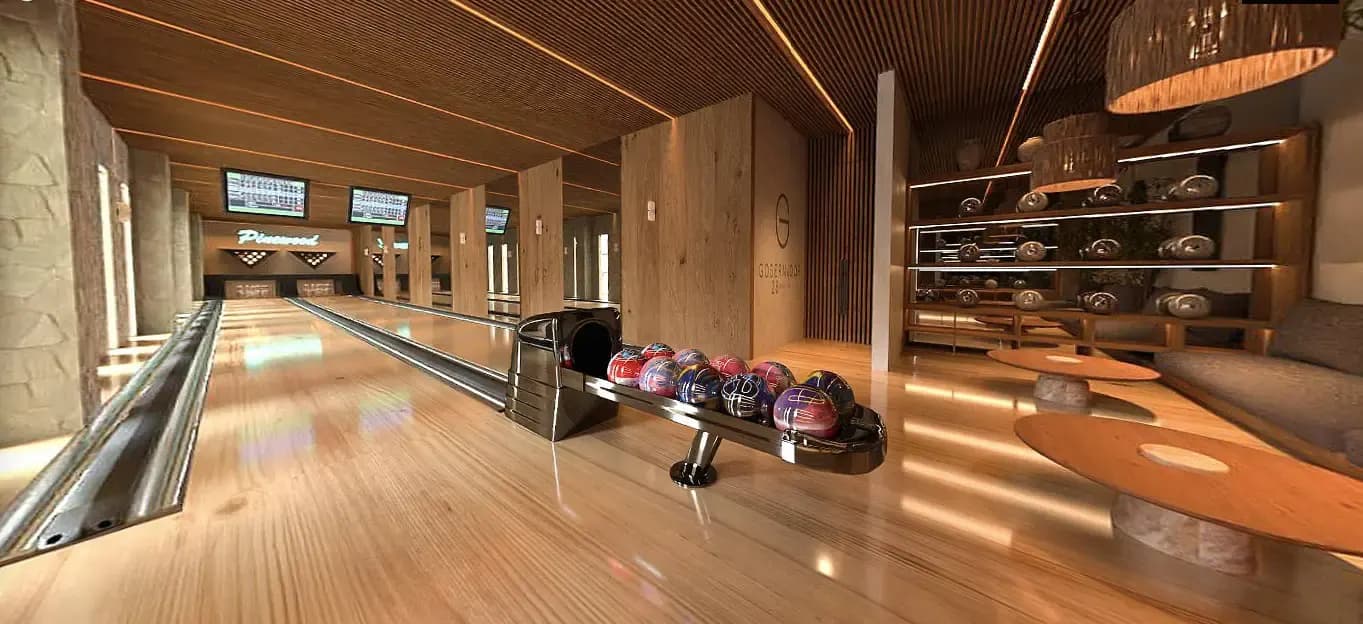 In-building bowling alley