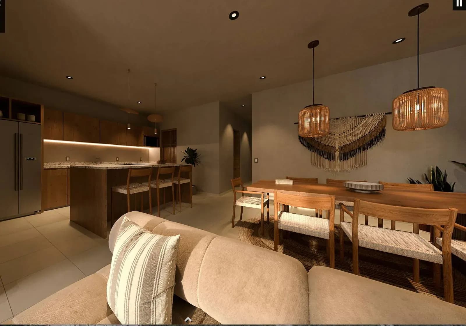 Condo living and dining room